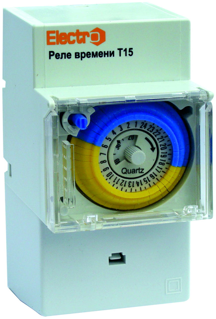 Добовий Таймер Т15 механічний 16А 230В з змінним акумулятором Electro