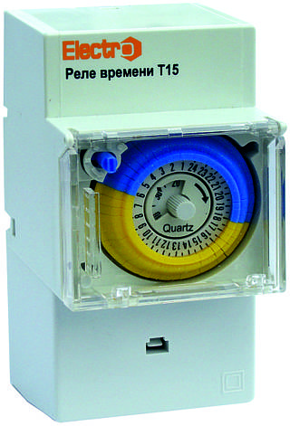 Добовий Таймер Т15 механічний 16А 230В з змінним акумулятором Electro, фото 1