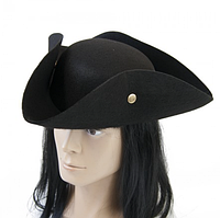 Шляпа Пирата треуголка с заклепками (черный) Aurora фетр