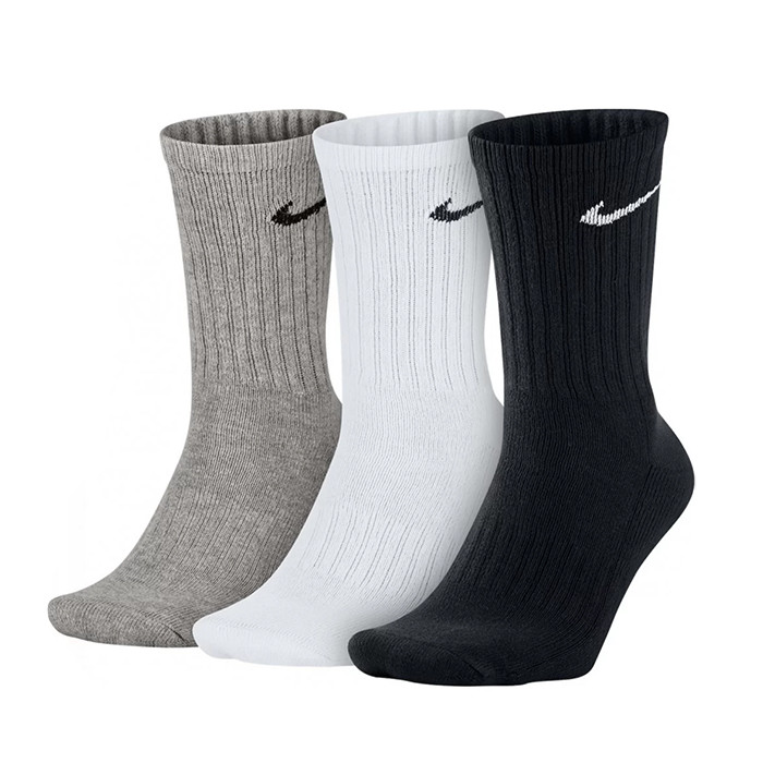 Шкарпетки спортивні Nike Value Cotton Crew 3 пари білі-сірі-чорні (SX4508-965), фото 1