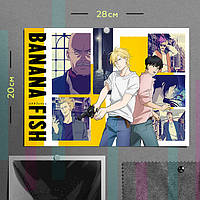 "Эш Линкс и Эйдзи Окумура (Банановая рыба / Banana fish)" плакат (постер) размером А4 (28х20см)