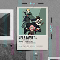 "Аня, Йор и Лойд Форджер (Семья шпиона / Spy family)" плакат (постер) размером А5 (14х20см)