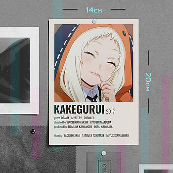 "Руна Йомозукі (Шалений азарт / Kakegurui)" плакат (постер) розміром А5 (14х20см)