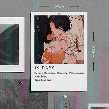 "Хе Тянь і Мо Гуань Шань (19 днів Одного разу / 19 Tian Yidan)" плакат (постер) розміром А5 (14х20см)