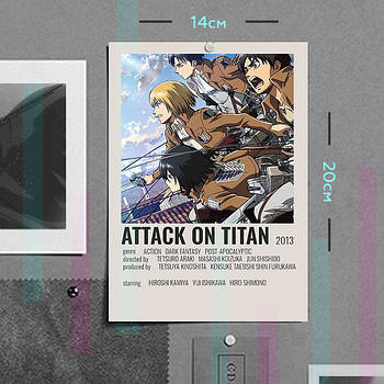 "Атака титанів / Attack on Titan" плакат (постер) розміром А5 (14х20см)