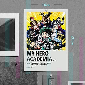 "Моя геройська академія / My hero academia" плакат (постер) розміром А5 (14х20см)