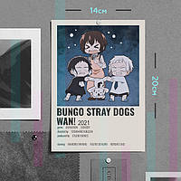 "Дазай, Акутагава и Ацуши (Проза бродячих псов / Bungo stray dogs)" плакат (постер) размером А5 (14х20см)