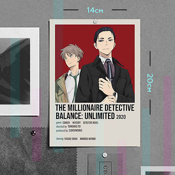 "Дайсуке Камбе і Хару Като (Багатий детектив / Fugou keiji)" плакат (постер) розміром А5 (14х20см)