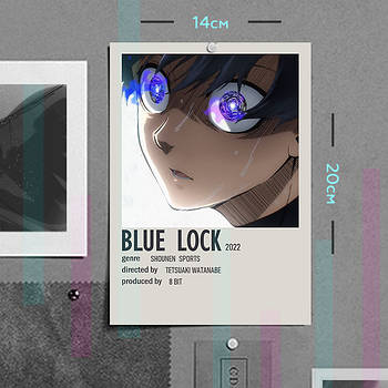 "Йоїчі Ісагі (Синя в'язниця / Blue lock)" плакат (постер) розміром А5 (14х20см)