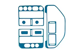 Накладки на панель синій колір Meric для Peugeot 106 ABS-пластик