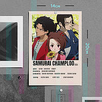 "Мугэн, Дзин и Фуу (Самурай Чамплу / Samurai Champloo)" плакат (постер) размером А5 (14х20см)