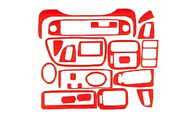 Накладки на панель для Honda Civic 1995-2001 червоний колір Meric ABS-пластик