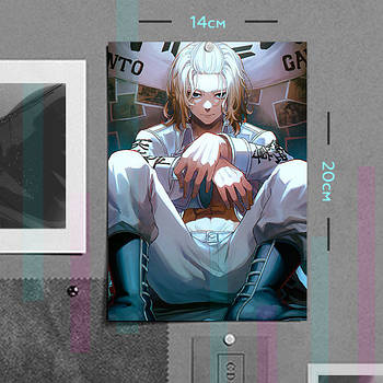 "Майкі Мандзіро Сано (Токійські месники / Tokyo revengers)" плакат (постер) розміром А5 (14х20см)