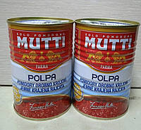 Кусочки очищенных томатов в собственном соку Mutti 400g. Италия