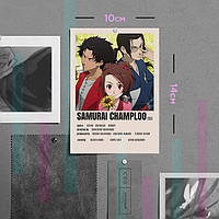 "Мугэн, Дзин и Фуу (Самурай Чамплу / Samurai Champloo)" плакат (постер) размером А6 (10х14см)