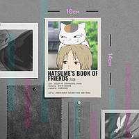 "Такаси Нацумэ и кот Мадара (Тетрадь дружбы Нацумэ)" плакат (постер) размером А6 (10х14см)
