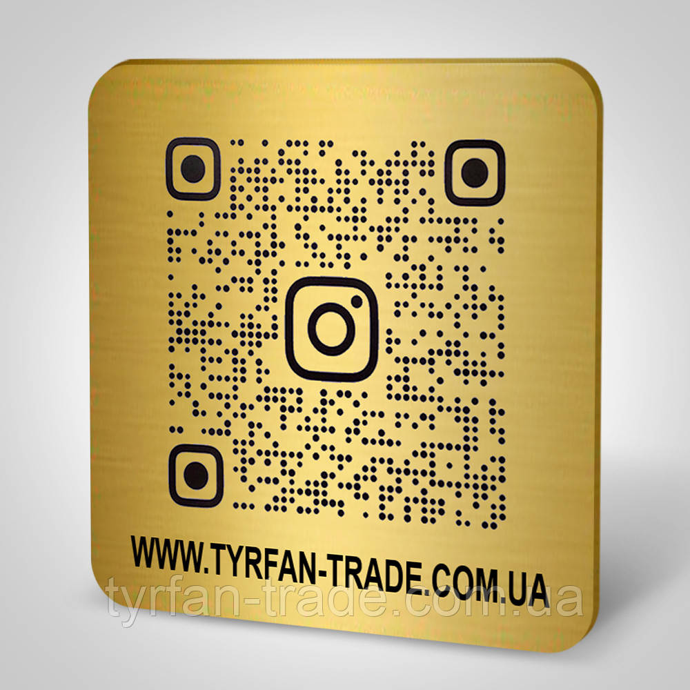 Qr-код инстаграм визитка метал золото