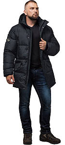 Зручна куртка зимова чоловіча чорно-синя модель 27055
