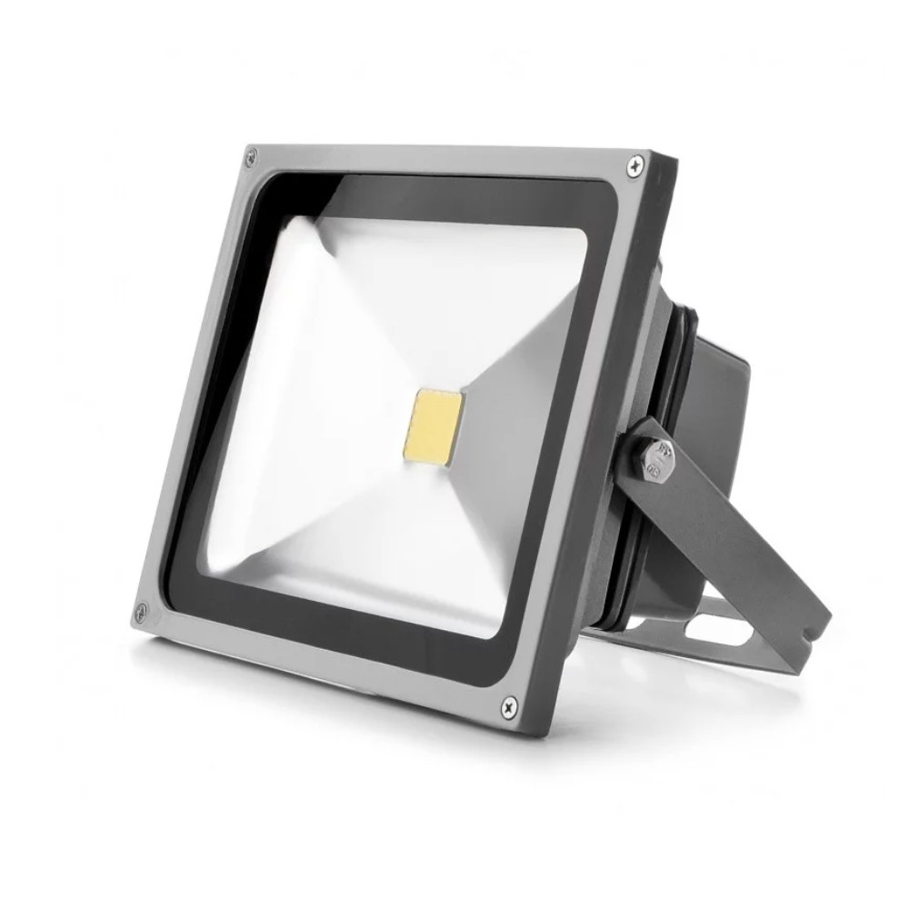 LED прожектор вуличний вологозахищений IP65 сірий 30W COB холодний білий, фото 1