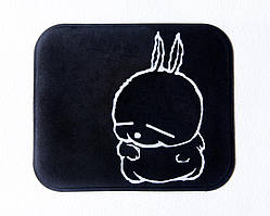 Автомобільний липкий Nano килимок 90х140мм, чорний, монохром "Зайчик"