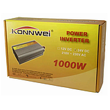 Перетворювач напруги KONNWEI 1000W 24V-220V, Інвертор в автомобіль, фото 4