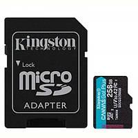Картка пам'яті MicroSDXC 256 GB UHS-I/U3 Class 10 Kingston Canvas Go! Plus R170/W90MB/s + SD-адаптер