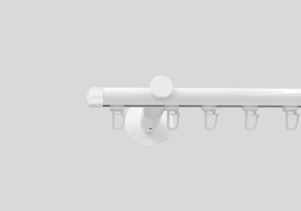 Однорядний стіновий імпресійний карниз Аресто білий комплект Заглушка