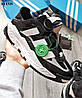Чоловічі кросівки Adidas Niteball  Black White (Чорні з білим) Адідас Найтбол осінь шкіра замш сітка, фото 3