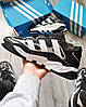 Чоловічі кросівки Adidas Niteball  Black White (Чорні з білим) Адідас Найтбол осінь шкіра замш сітка, фото 4