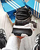 Чоловічі кросівки Adidas Niteball  Black White (Чорні з білим) Адідас Найтбол осінь шкіра замш сітка, фото 7