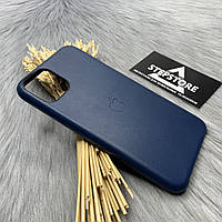 Чехол кожаный Leather case для Iphone 11 pro max 6.5 с микрофиброй без металлических кнопок