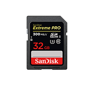 Карта пам'яті SanDisk 32GB SDHC U3 300 MB/s Extreme Pro для відеокамер та фотоапаратів