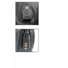 Міський рюкзак, що світиться, з usb зарядкою "Залізна людина" з кодовим замком, чорний, фото 3