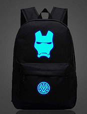 Міський рюкзак, що світиться, з usb зарядкою "Залізна людина" з кодовим замком, чорний, фото 3