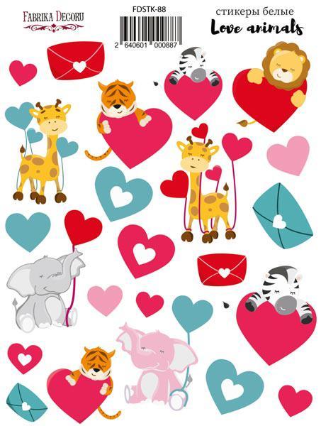 Набор наклеек (стикеров) 23 шт Love animals #088 - фото 1 - id-p1702549815