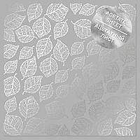 Ацетатный лист с фольгированием Silver Leaves 30,5х30,5 см