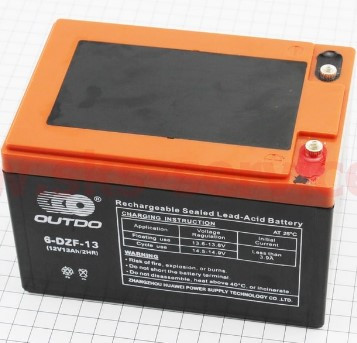 Акумулятор тяговий 6DZF13 12 V  13 Ah дитячих електроквадроциклів, фото 1