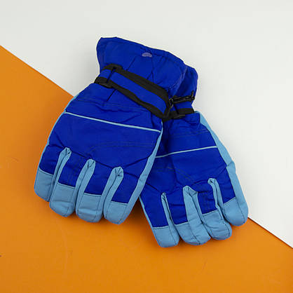 Оптом рукавички болоньєві лижні підліткові на липучці з флісовою підкладкою (арт. 22-12-57), фото 5