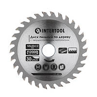 Диск пиляльний для дерева з твердосплавними напайками 125x22x1,4 мм 30 зубців Intertool CT-3013