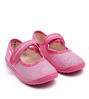 Туфли детские текстильные розовые на липучке