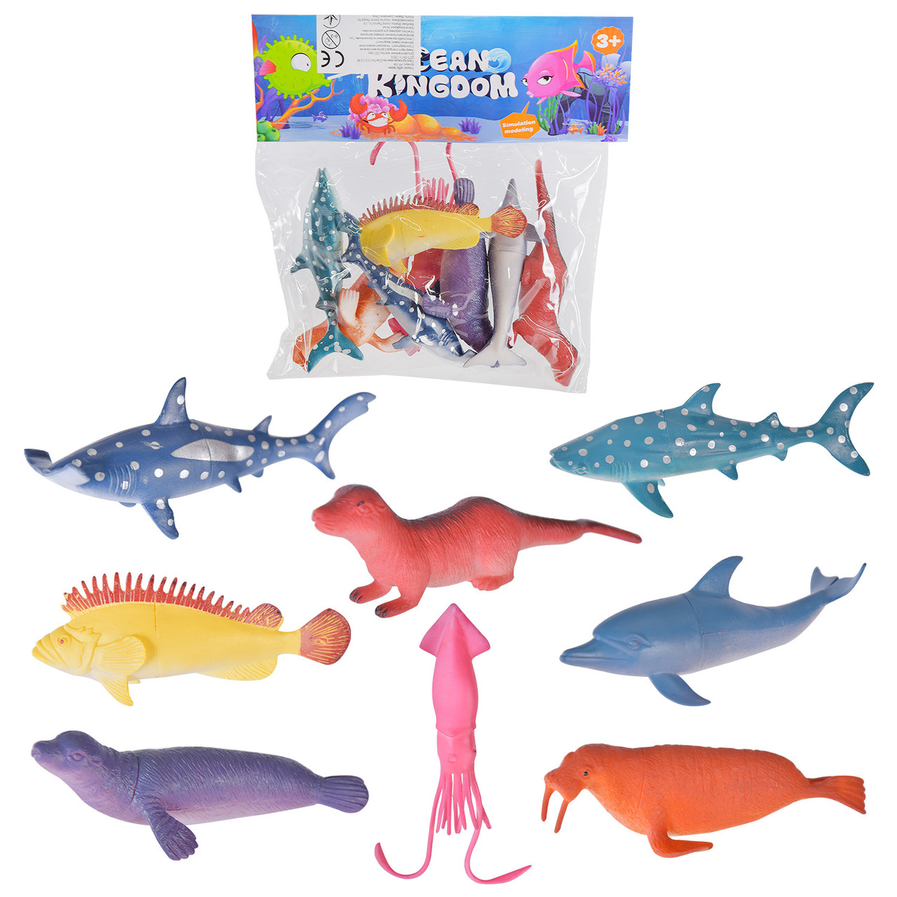 Ігрова фігурка Морські тварини, набір 8 шт, HY-104