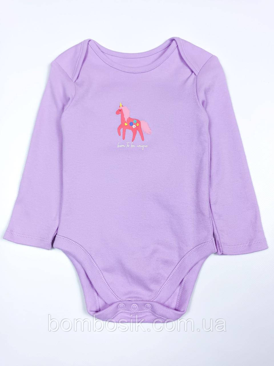 Бодік з довгим рукавом для дівчинки George, 0-3м (56-62см), фото 1