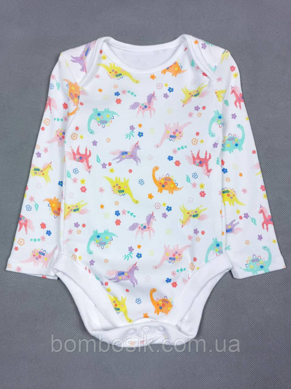 Бодік з довгим рукавом для дівчинки George, 0-3м (56-62см), фото 1