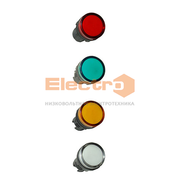Светосигнальный індикатор AD22 (LED) матриця 22mm біла 36В AC/DC Electro