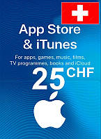 ITunes Gift Card 25 CHF CH для App Store код сертификат карта пополнения счета iTunes Store и AppStore