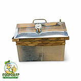 Велика коптильня "Будиночок" 30 літрів виготовлена з нержавіючої сталі 1.5мм з гідрозатвором та термометром, фото 2