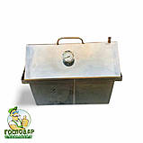 Велика коптильня "Будиночок" 30 літрів виготовлена з нержавіючої сталі 1.5мм з гідрозатвором та термометром, фото 4