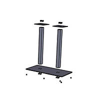 Опора для стола Тренд 2 двойная ножки круглые метал черный бархат высота 700h мм (Металл-Дизайн ТМ)