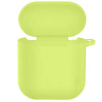 Силіконовий футляр New з карабіном для навушників Airpods 1/2 (Жовтий / Bright Yellow)