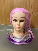 Голова манекен для зачісок з кольоровими волоссям, ET 6